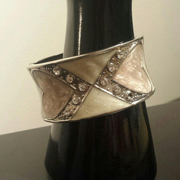 SILVER RHINESTONE BANGLE BRACELET