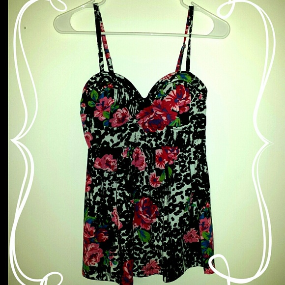 Flowered Spaghetti Strap Shirt