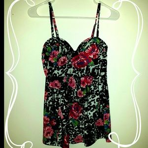 Flowered Spaghetti Strap Shirt