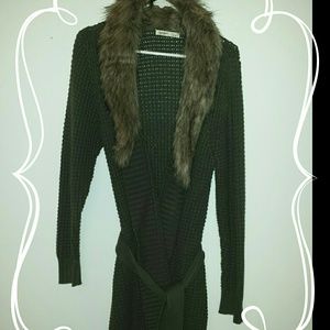Old Navy Knitted Sweater with fur trim