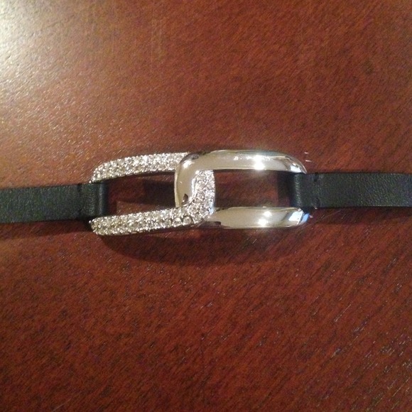 Swarovski Jewelry - Swarovski adjustable leather rhinestone bracelet