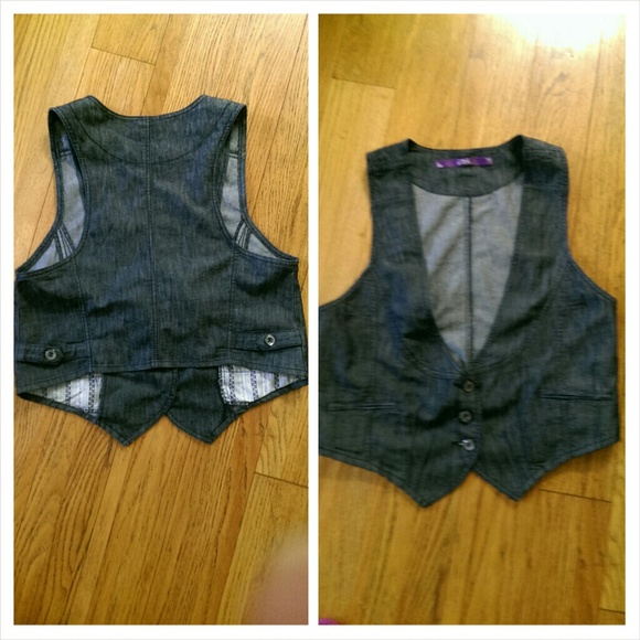 Denim tuxedo vest