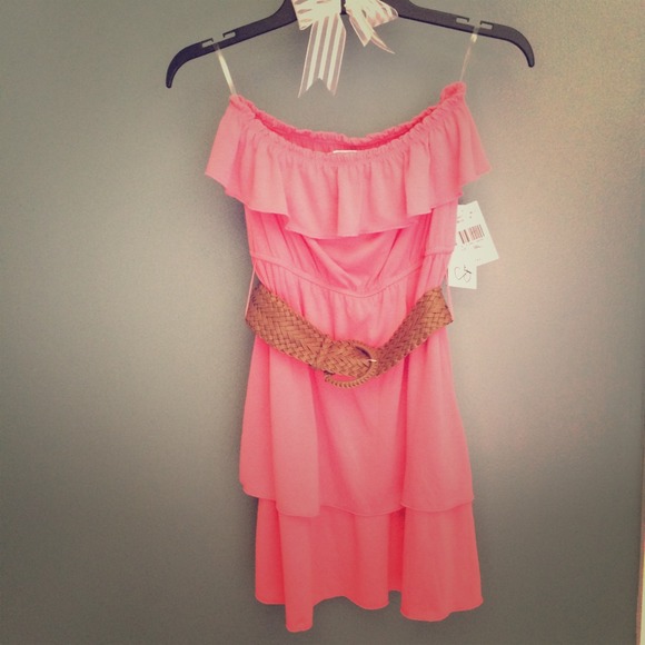 Strapless Coral Dress