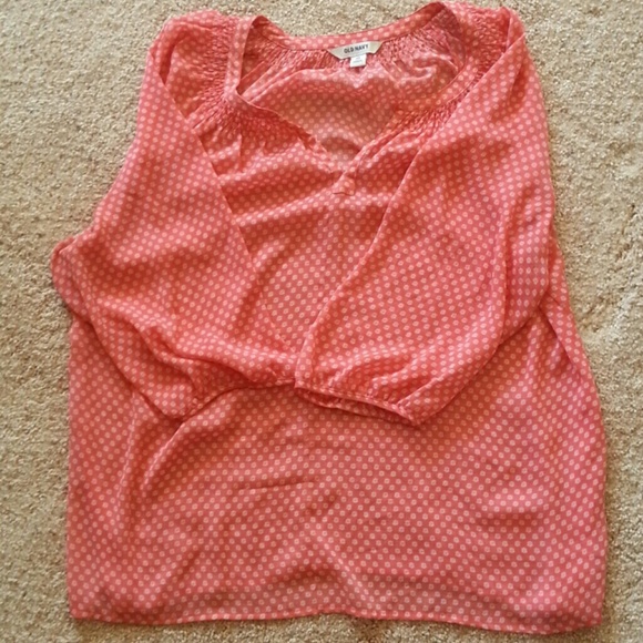 Chiffon-like peach blouse