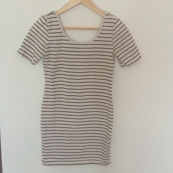 White with Black Stripes Dress