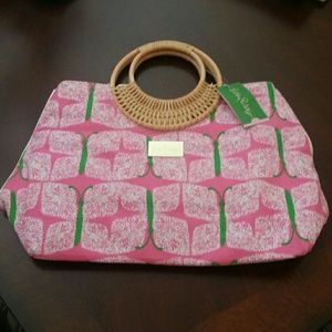Lilly Pulitzer Hotty Pink pressed handbag-nwt!