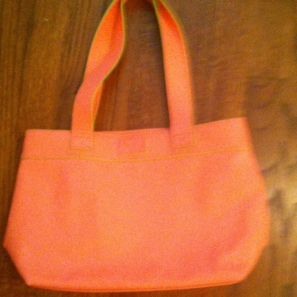 NWOT Pink Purse with Lime Green Piping