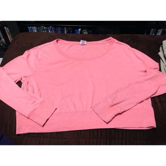 Orange Long Sleeved Cropped PINK Shirt