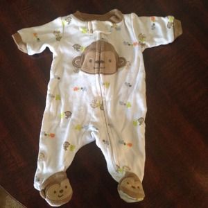 Premie monkey feet sleeper for baby