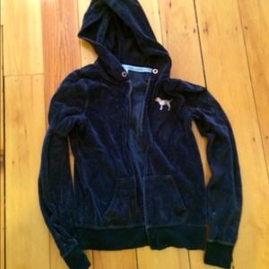 Black Velour Victoria's Secret Hoodie