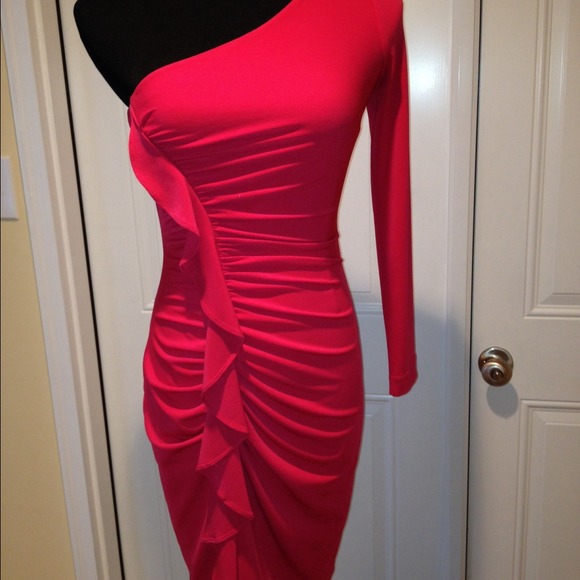 Jessica Simpson dress.  One shoulder w/ruffle