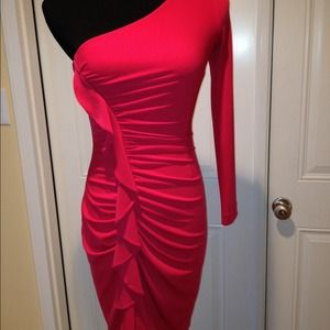 Jessica Simpson dress.  One shoulder w/ruffle