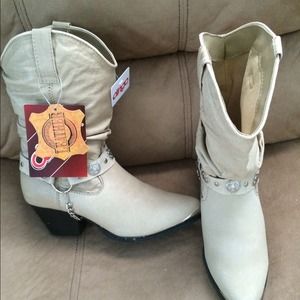 Cream color western boots