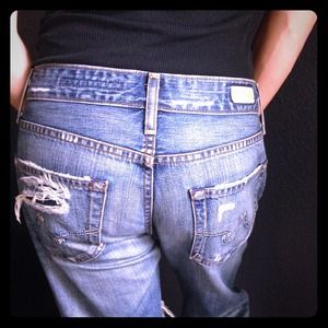 AG ex-boyfriend cropped/cuffed jeans