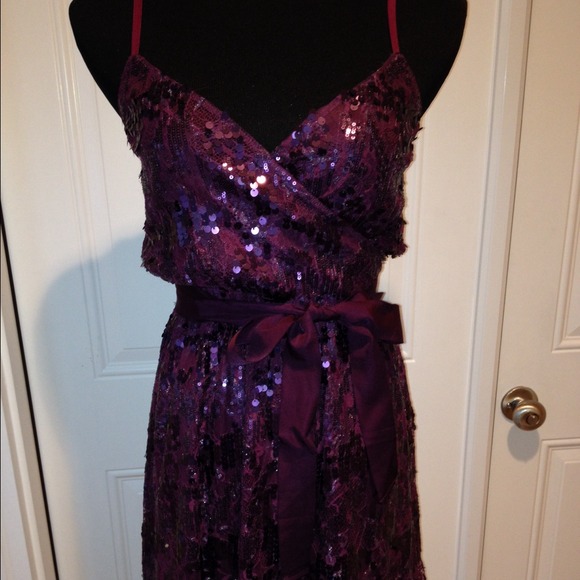 Express sequin dress.  Wine color size small