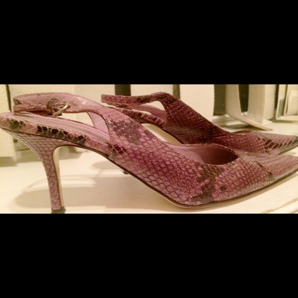 Coach embossed python kitten heel sling back shoe - Picture 3 of 4