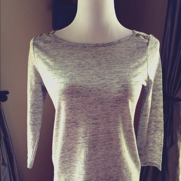 NEW BR top with detailed gold-tone buttons.