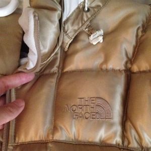 puffer gold face north nwot reserved coat down