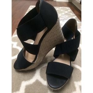 ***SOLD*** Black with beige wedge