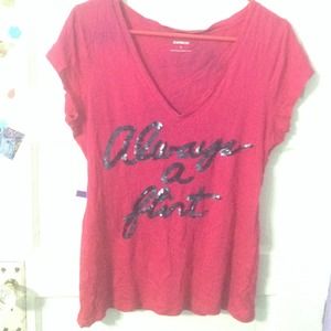 Express sequin "Always a Flirt" top