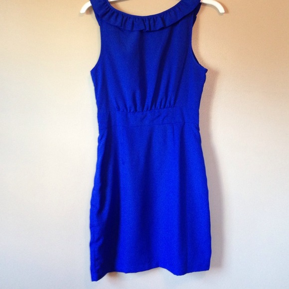 SOLD Blue Ruffled Dress - Picture 2 of 3