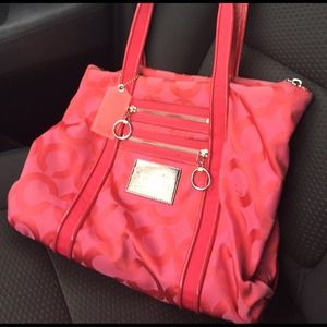 Coach handbag/tote coral color