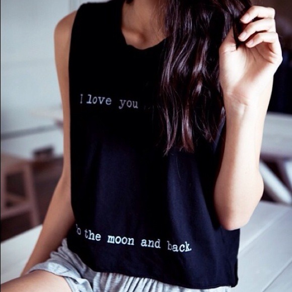 "I love you to the moon and back" muscle tee black