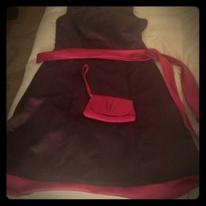 3-piece dress with clutch and shoes to match.