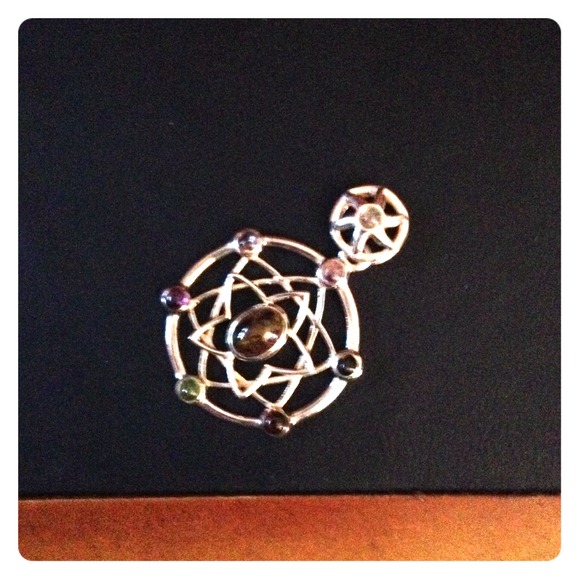 Sterling silver lotus pendant