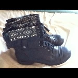 Black combat boots