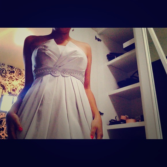 BCBG Max Azria Strapless dress w/ detailed waist