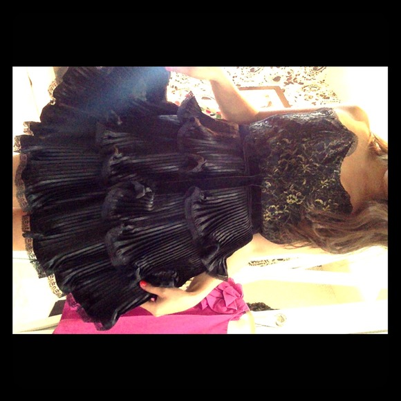 Betsey Johnson Evening ruffled corset dress.