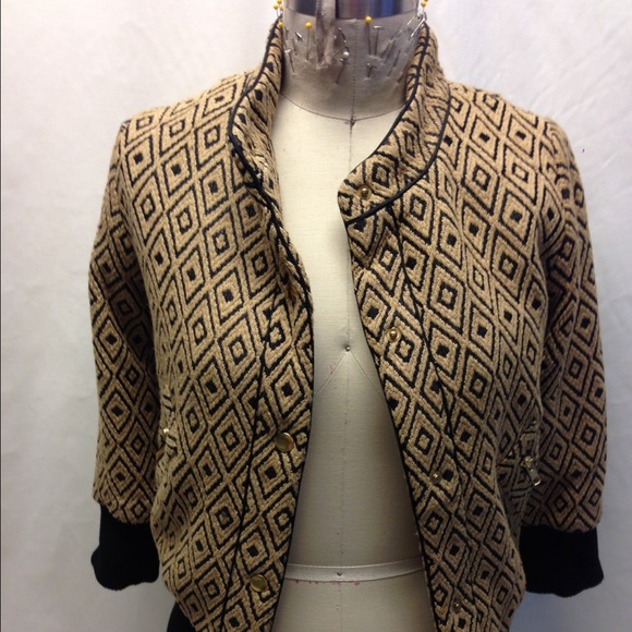 ❌SOLD❌ Lauren Moffatt pattern bomber jacket - Picture 2 of 4