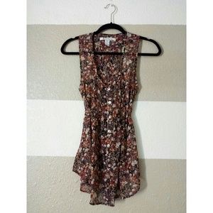 Cute American Rag Floral Sleeveless Button Up