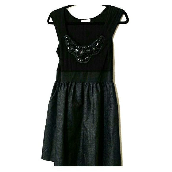 A Kaitlyn Boutique Jersey & Denim Dress