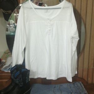 White long sleeve Nwt lace shirt 1X