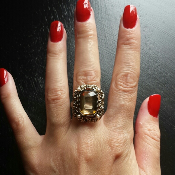 *Sold in Bundle* Orange/Gold Fashion Ring - Picture 3 of 3