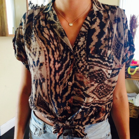 Funky animal print button up - Picture 1 of 2