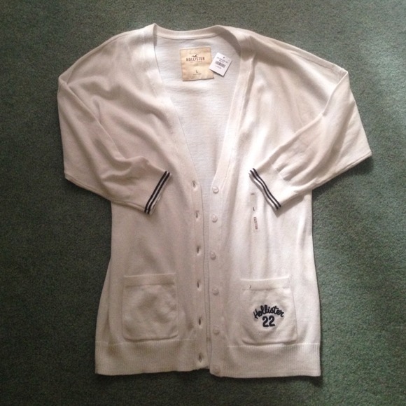 A hollister white cardigan.