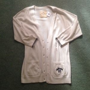 A hollister white cardigan.