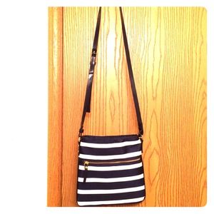 Cross body nautical striped bag