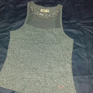 Hollister tank top with jewel on the neckline