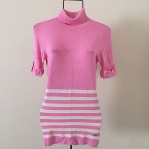 Pink stripe Sweater dress.
