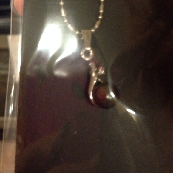 Black pearl necklace.