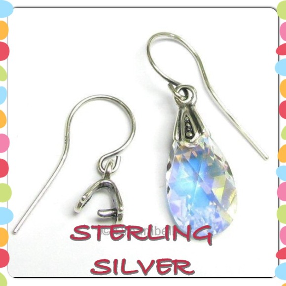 2 Bali Sterling Silver Wire Earring Hook with bail