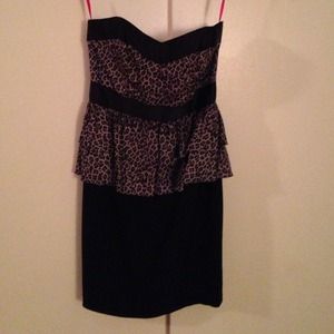Leopard black dress