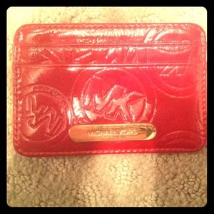 MICHAEL KORS Patent Leather Credit Card Holder