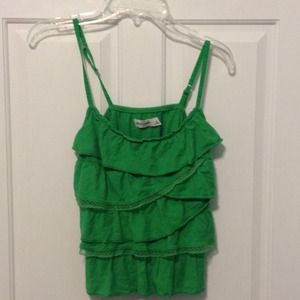 Green ruffled Abercrombie tank top!