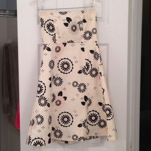 Gap Flower Patterned Strapless Dress