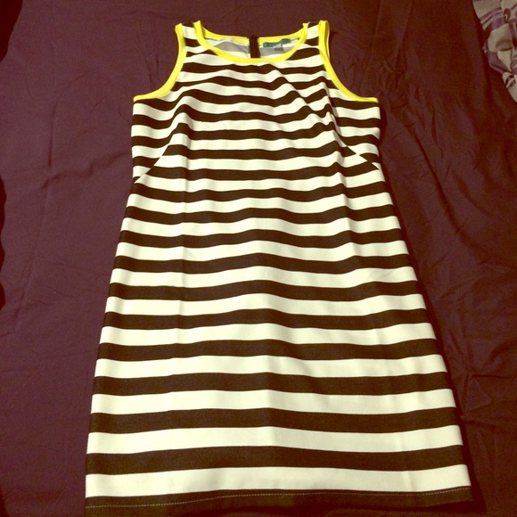 Black white and yellow dress